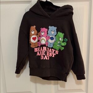 Zara Black Hoodie with Colorful Bear Design